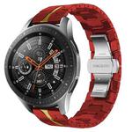 For Samsung Galaxy watch 46mm Armor Stainless Steel Metal Watch Band(Red+Gold)