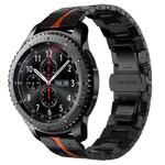 For Samsung Gear S3 Frontier Armor Stainless Steel Metal Watch Band(Black+Red)