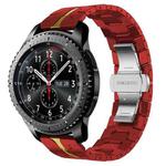 For Samsung Gear S3 Frontier Armor Stainless Steel Metal Watch Band(Red+Gold)