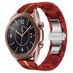 For Samsung Galaxy Watch3 41mm Armor Stainless Steel Metal Watch Band(Red+Gold)