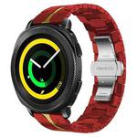 For Samsung Galaxy Gear Sport Armor Stainless Steel Metal Watch Band(Red+Gold)