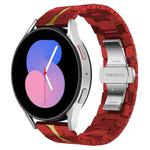 For Samsung Galaxy Watch5 / Watch5 Pro Armor Stainless Steel Metal Watch Band(Red+Gold)