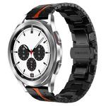 For Samsung Galaxy Watch4 / Watch4 Classic Armor Stainless Steel Metal Watch Band(Black+Red)