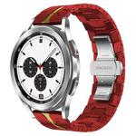 For Samsung Galaxy Watch4 / Watch4 Classic Armor Stainless Steel Metal Watch Band(Red+Gold)