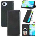 For Realme C30 Retro Skin Feel Magnetic Flip Leather Phone Case(Black)