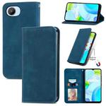 For Realme C30 Retro Skin Feel Magnetic Flip Leather Phone Case(Blue)