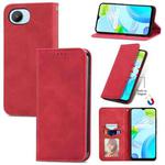 For Realme C30 Retro Skin Feel Magnetic Flip Leather Phone Case(Red)