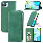 For Realme C30 Retro Skin Feel Magnetic Flip Leather Phone Case(Green)