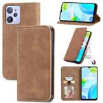 For Realme C31 Retro Skin Feel Magnetic Flip Leather Phone Case(Brown)