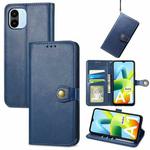 For Xiaomi Redmi A1 Retro Solid Color Buckle Leather Phone Case(Blue)