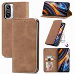 For Xiaomi Redmi Note 10 Pro Retro Skin Feel Magnetic Leather Phone Case(Brown)