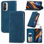 For Xiaomi Redmi Note 10 Pro Retro Skin Feel Magnetic Leather Phone Case(Blue)