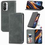 For Xiaomi Redmi Note 10 Pro Retro Skin Feel Magnetic Leather Phone Case(Gray)