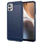 For Motorola Moto G32 Brushed Texture Carbon Fiber TPU Phone Case(Blue)