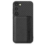 For Samsung Galaxy S23+ 5G Carbon Fiber Magnetic Card Bag Phone Case(Black)