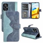 For Xiaomi Poco M5 4G Stitching Horizontal Flip Leather Phone Case(Blue)