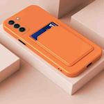For Samsung Galaxy S23+ 5G Skin Feel Card TPU Contrast Color Button Phone Case(Orange)