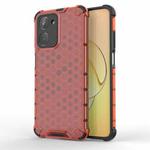 For Realme 10 Pro+ 5G Honeycomb Shockproof Phone Case(Red)