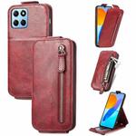 For Honor X8 5G Zipper Wallet Vertical Flip Leather Phone Case(Red)