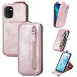 For UMIDIGI A13S Zipper Wallet Vertical Flip Leather Phone Case(Rose Gold)