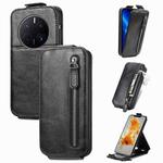 For Huawei Mate 50 Pro Zipper Wallet Vertical Flip Leather Phone Case(Black)