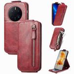 For Huawei Mate 50 Pro Zipper Wallet Vertical Flip Leather Phone Case(Red)