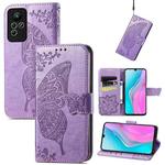 For Infinix Note 11 Butterfly Love Flower Embossed Leather Phone Case(Lavender)