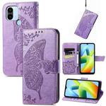 For Xiaomi Redmi A1+ Butterfly Love Flower Embossed Leather Phone Case(Lavender)