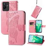 For vivo T2X 5G Butterfly Love Flower Embossed Leather Phone Case(Pink)