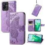For vivo T2X 5G Butterfly Love Flower Embossed Leather Phone Case(Lavender)