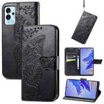 For ZTE Blade V40 Pro Butterfly Love Flower Embossed Leather Phone Case(Black)