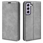 For Samsung Galaxy S23 5G Retro-skin Magnetic Suction Leather Phone Case(Grey)