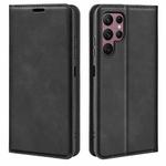 For Samsung Galaxy S23 Ultra 5G Retro-skin Magnetic Suction Leather Phone Case(Black)