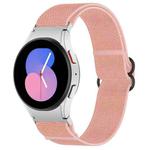 For Samsung Galaxy Watch 5 Pro 45mm Nylon Stretch Black Buckle Watch Band(Pink)