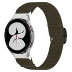 For Samsung Galaxy Watch 4 44mm Nylon Stretch Black Buckle Watch Band(Green)