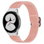For Samsung Galaxy Watch 4 44mm Nylon Stretch Black Buckle Watch Band(Pink)