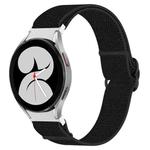 For Samsung Galaxy Watch 4 44mm Nylon Stretch Black Buckle Watch Band(Black)