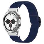 For Samsung Galaxy Watch 4 Classic 42mm Nylon Stretch Black Buckle Watch Band(Blue)