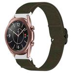 For Samsung Galaxy Watch 3 41mm Nylon Stretch Black Buckle Watch Band(Green)