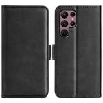 For Samsung Galaxy S23 Ultra 5G Dual-side Magnetic Buckle Leather Phone Case(Black)