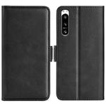For Sony Xperia 5 IV Dual-side Magnetic Buckle Horizontal Flip Leather Phone Case(Black)
