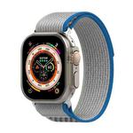 Double Color Nylon Hook and Loop Fastener Watch Band For Apple Watch Ultra 49mm(Blue+Grey)