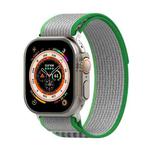 Double Color Nylon Hook and Loop Fastener Watch Band For Apple Watch Ultra 49mm(Green+Dark Green)