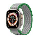 Double Color Nylon Hook and Loop Fastener Watch Band For Apple Watch Series 8&7 45mm / SE 2&6&SE&5&4 44mm / 3&2&1 42mm(Green+Dark Green)