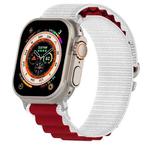 Double Color Nylon Watch Band For Apple Watch Series 8&7 45mm / SE 2&6&SE&5&4 44mm / 3&2&1 42mm(Starlight+Red)