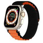 Double Color Nylon Watch Band For Apple Watch Series 8&7 41mm / SE 2&6&SE&5&4 40mm / 3&2&1 38mm(Black+Orange)