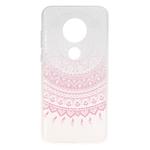 Stylish and Beautiful Pattern TPU Drop Protection Cover for MOTO G7(Pink pattern)