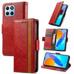 For Honor X8 5G CaseNeo Splicing Dual Magnetic Buckle Leather Phone Case(Red)