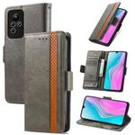 For Infinix Note 11 CaseNeo Splicing Dual Magnetic Buckle Leather Phone Case(Gray)