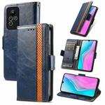For Infinix Note 11 CaseNeo Splicing Dual Magnetic Buckle Leather Phone Case(Blue)